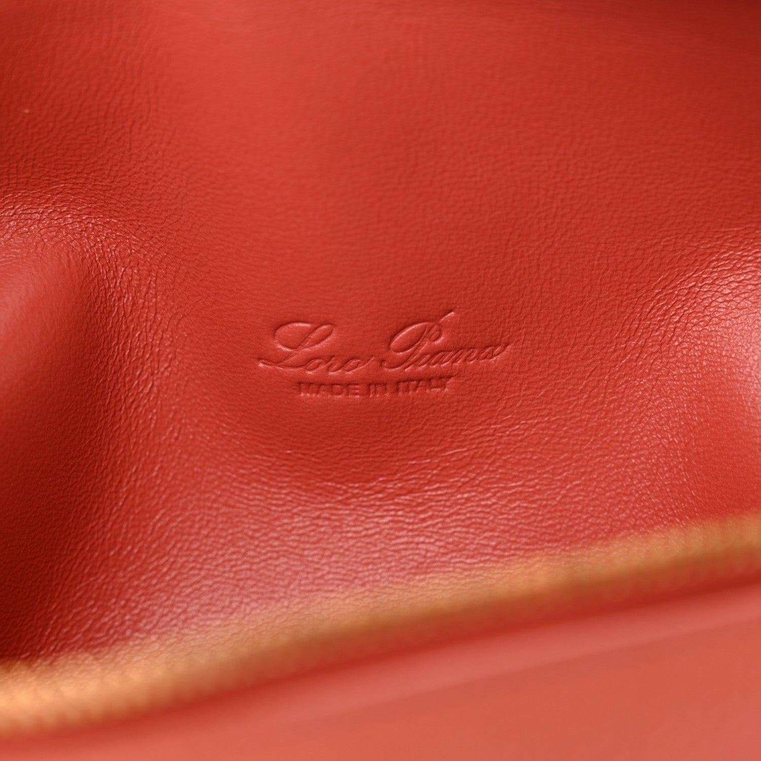Loro Piana Grained Calfskin L19 Extra Pocket Pouch Coral Fiction 6 of 11