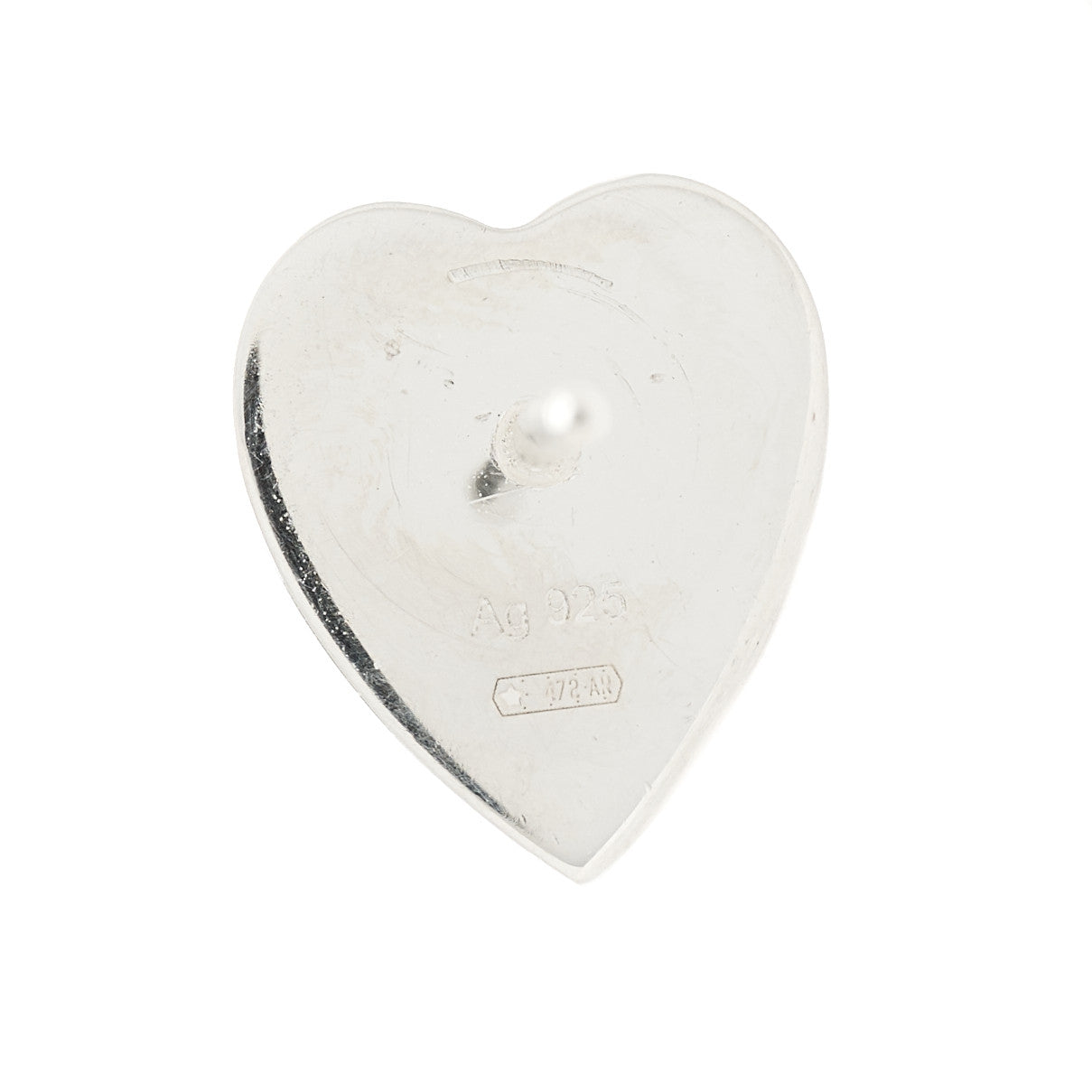 Sterling Silver Trademark Heart Stud Earrings