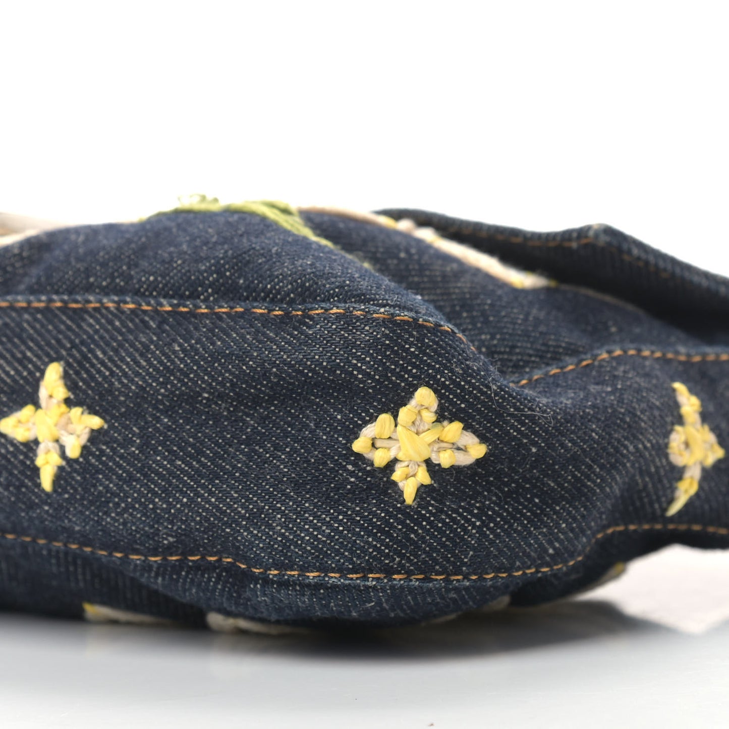 Denim Embroidered Baguette Blue Multicolor