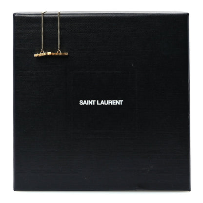 Saint Laurent Metal Monogram Pendant Threader Earrings Gold 4 of 4