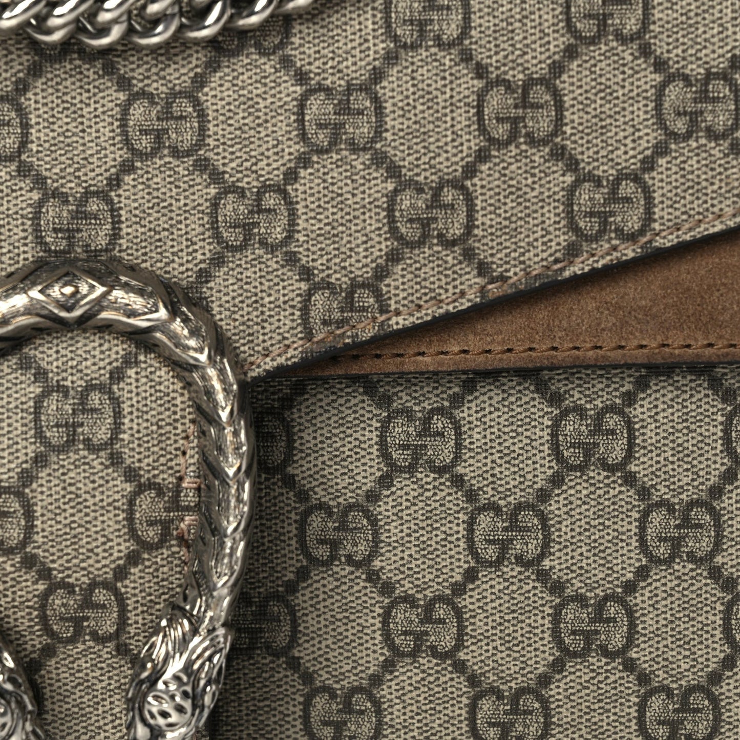 GG Supreme Monogram Small Dionysus Shoulder Bag  Taupe