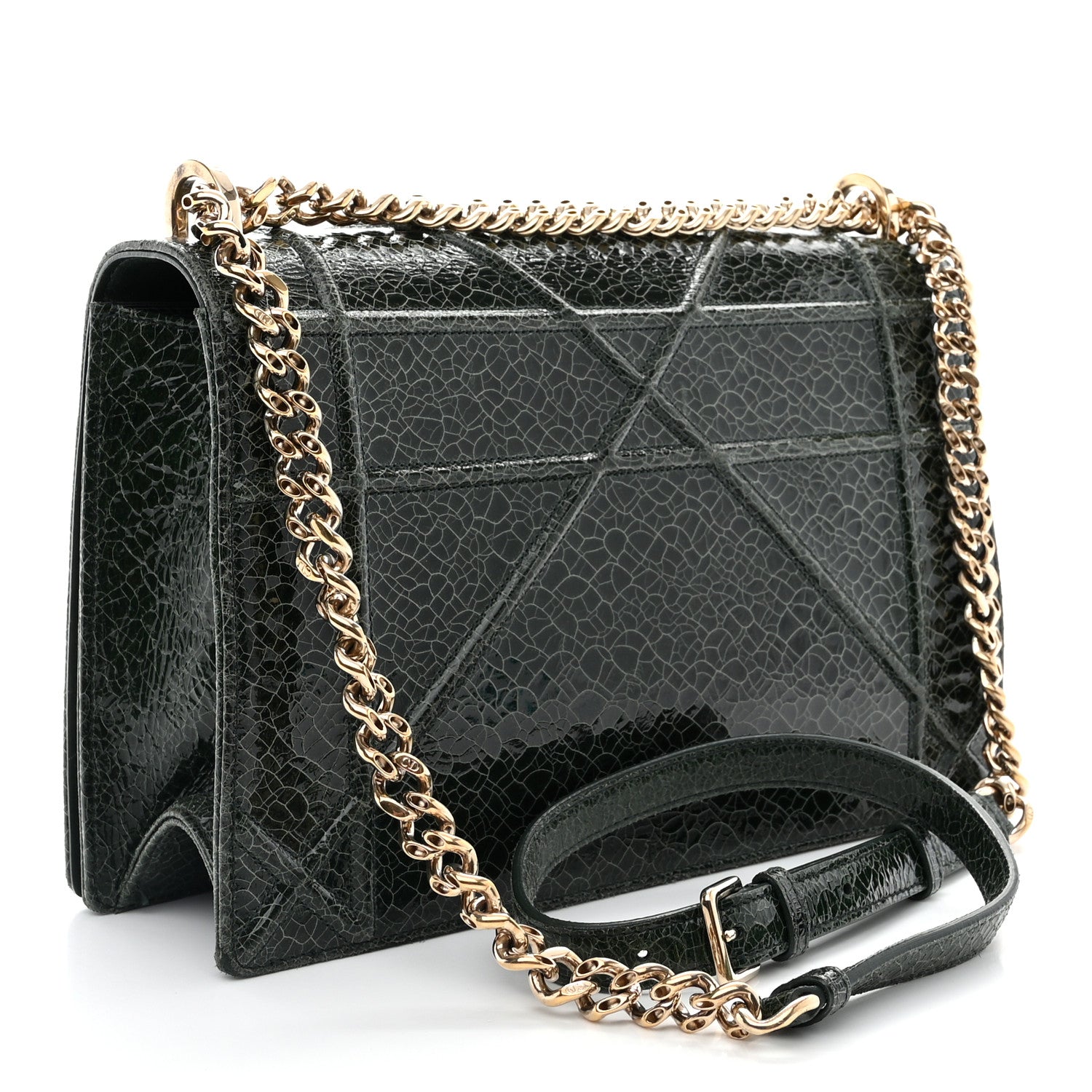 Christian Dior Ceramic Effect Deerskin Large Diorama Flap Bag Malachite Green 3 of 13