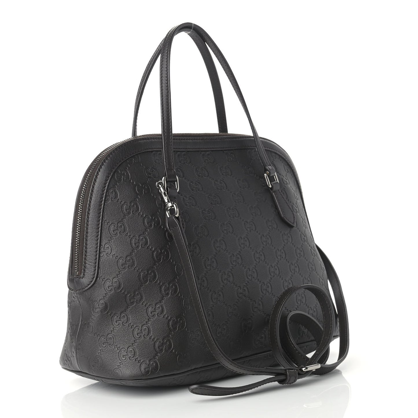 Guccissima Medium Dome Bag Dark Brown