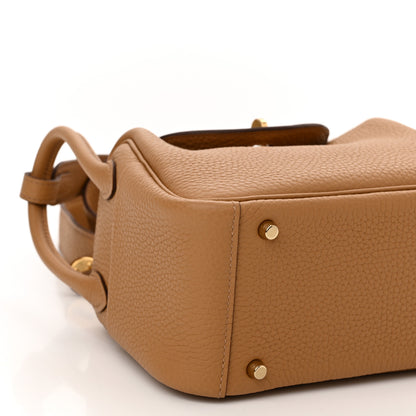 Hermes Taurillon Clemence Mini Lindy 20 Biscuit 8 of 10