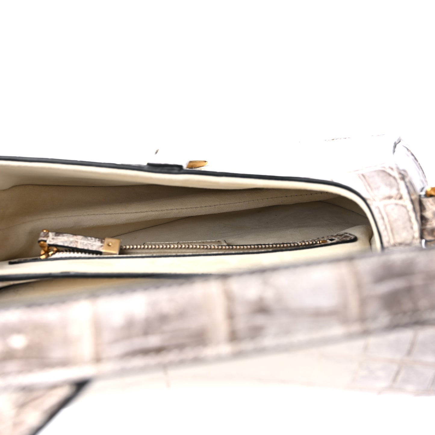 Niloticus Crocodile Himalaya Saddle Bag Latte