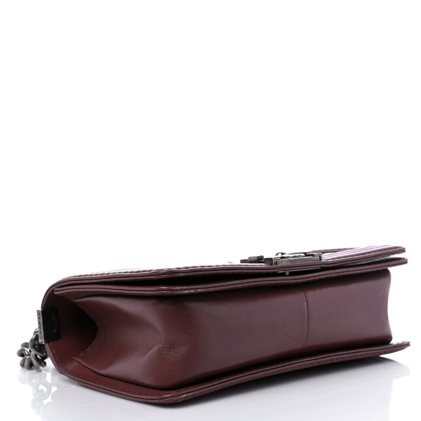 Calfskin Stitched Medium Boy Flap Brown