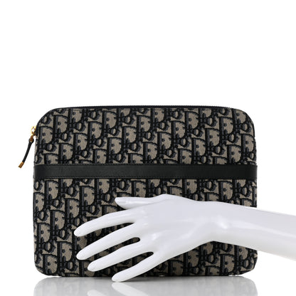 Christian Dior Oblique Pouch Clutch Blue 2 of 7