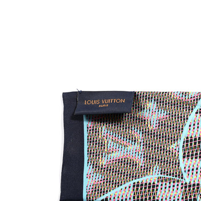 Louis Vuitton Silk Monogram Damier Pop Print Bandeau Blue 2 of 3