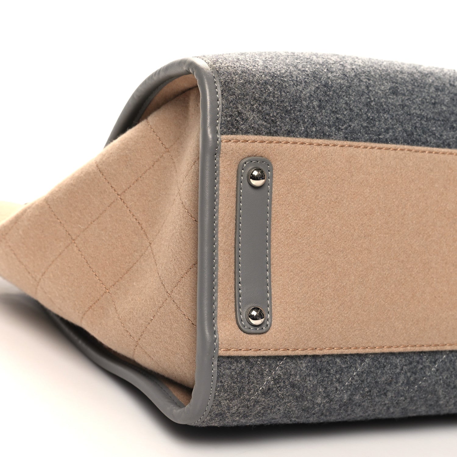 Chanel Wool Felt Large Deauville Tote Grey Beige 9 of 10