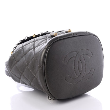 Chanel Lambskin Quilted Metallic Bubble Backpack Black 3 of 8