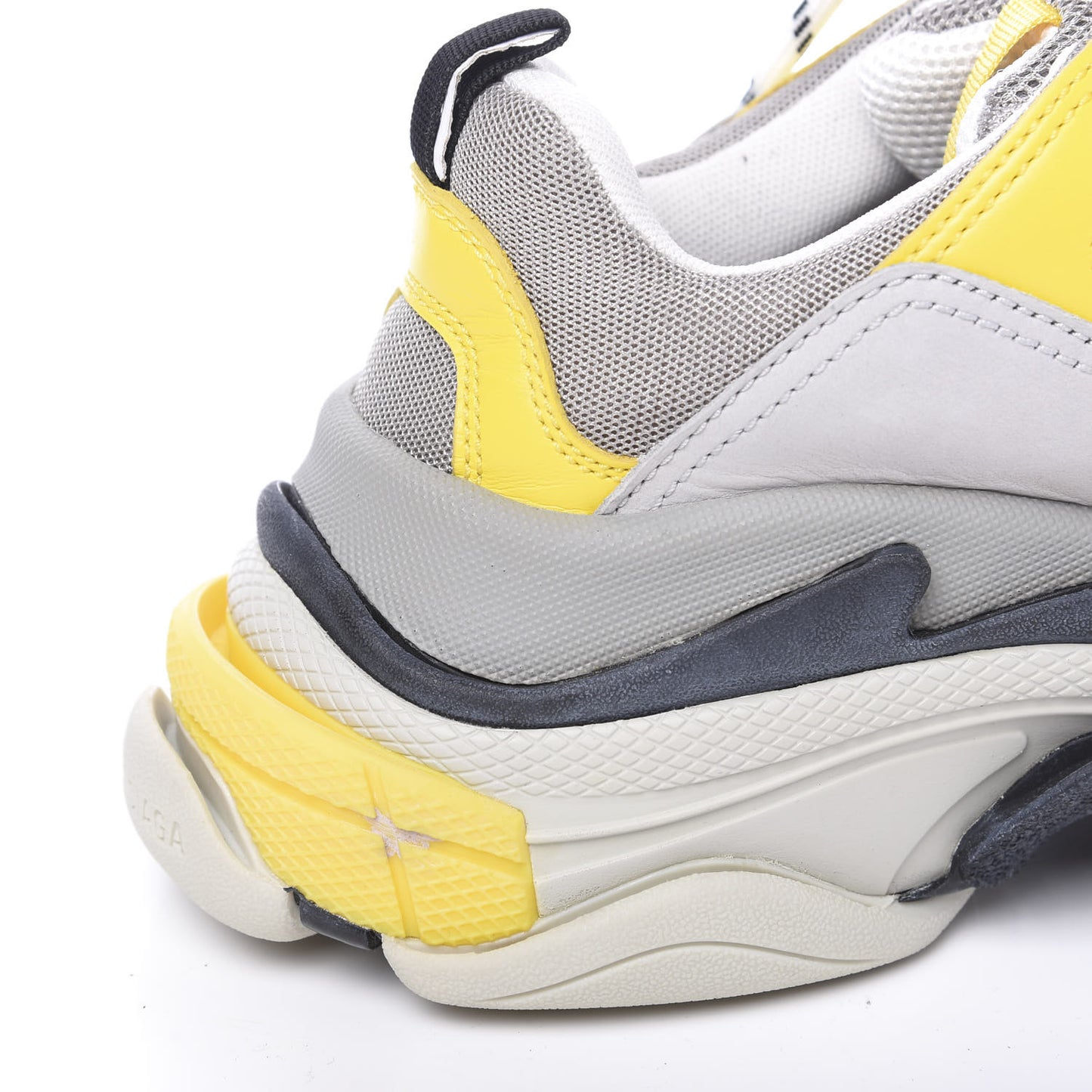 Fabric Mesh Womens Triple S Sneakers 39 Yellow Grey White