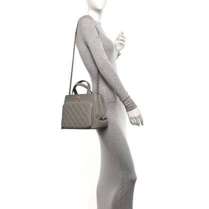 Chanel Caviar Quilted Small Business Affinity Shopping Bag Grey 2 of 10