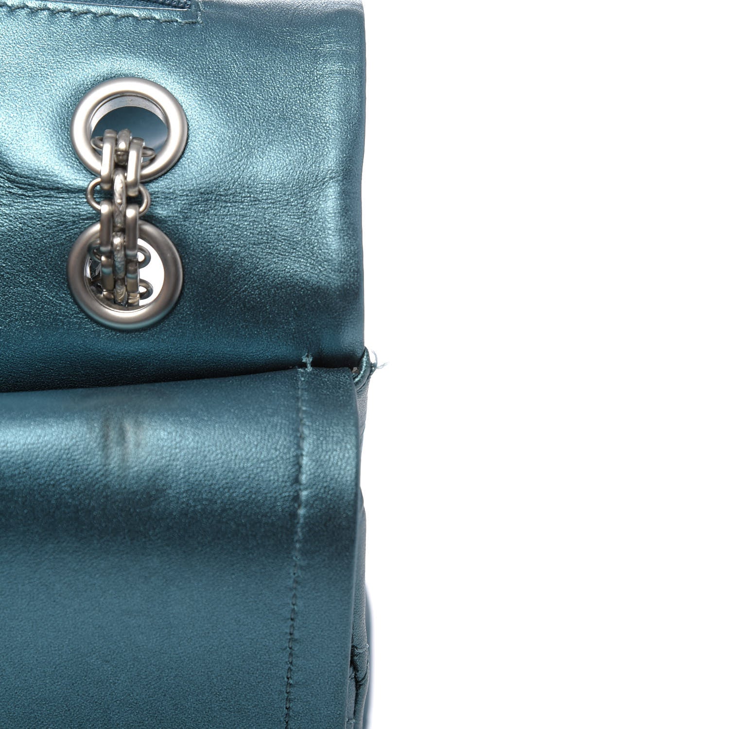 Chanel Metallic Calfskin Quilted 2.55 Reissue 227 Flap Turquoise 11 of 14