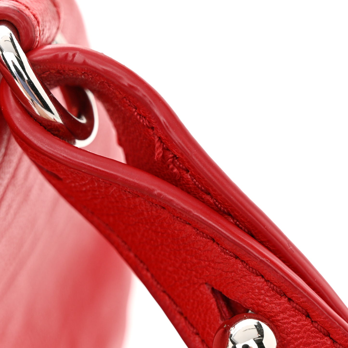 Pebbled Lambskin Mini Rockie Red Rhodium Hardware