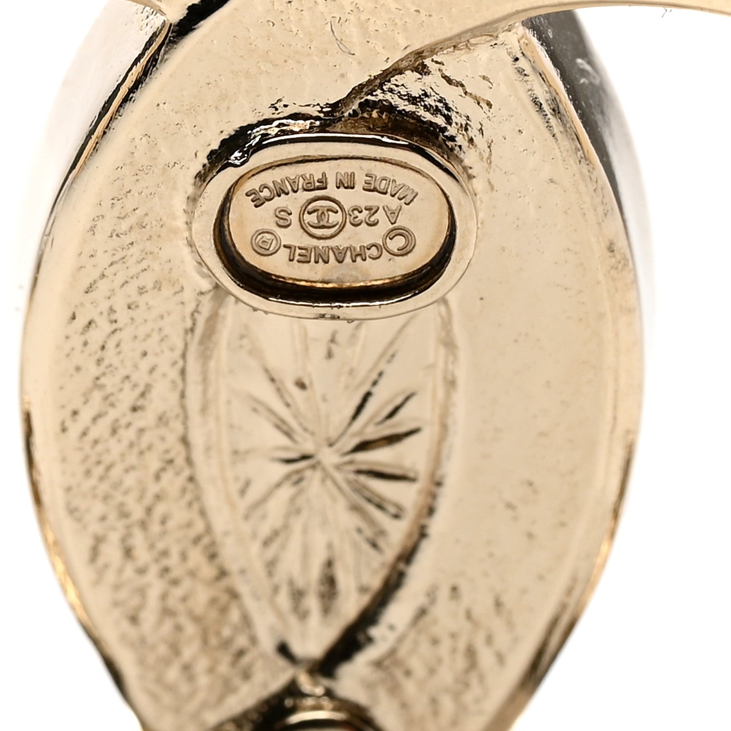 Chanel Crystal CC Large Stud Earrings Gold 4 of 5