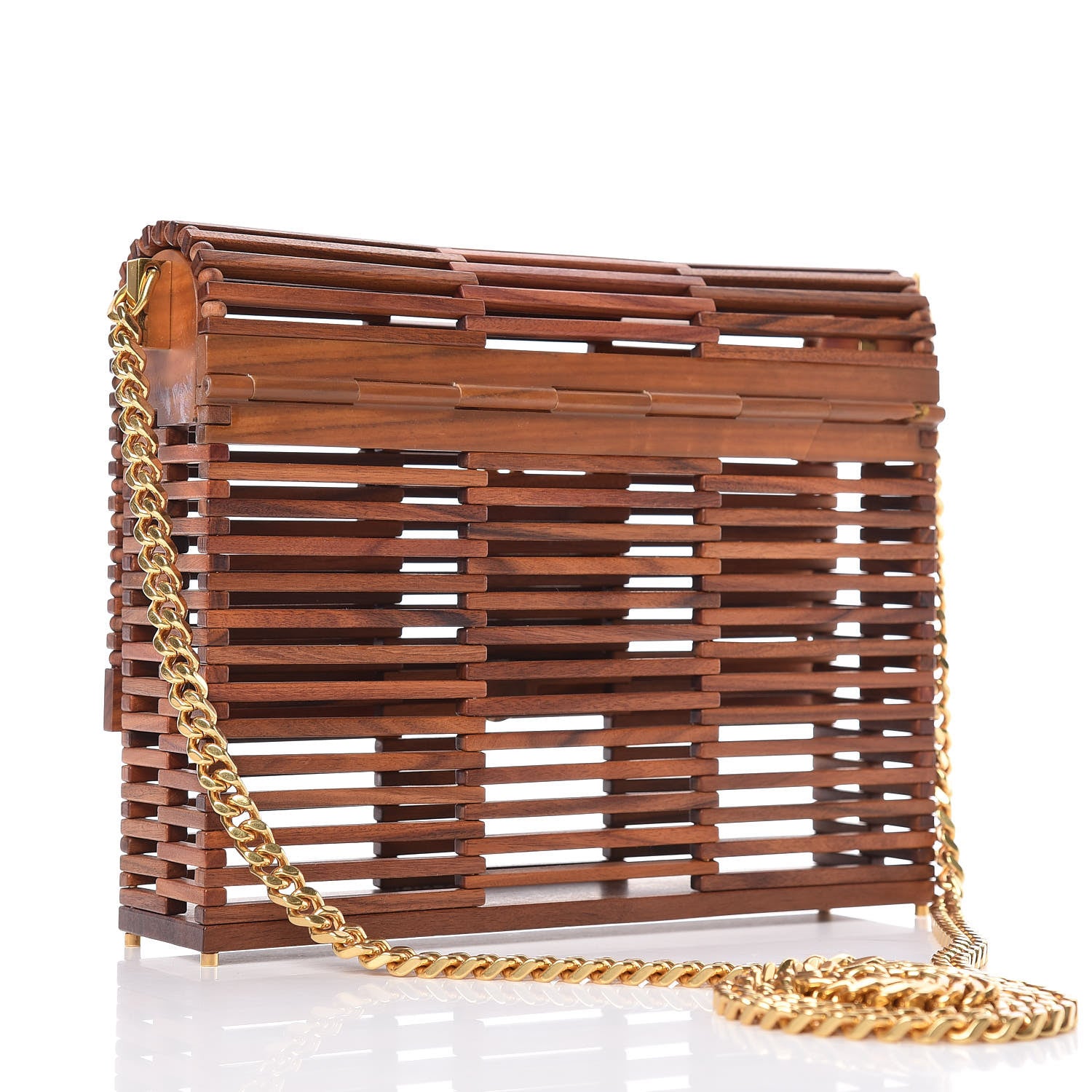 Saint Laurent Wood Small Monogram Kate Box Bag Brown 3 of 15