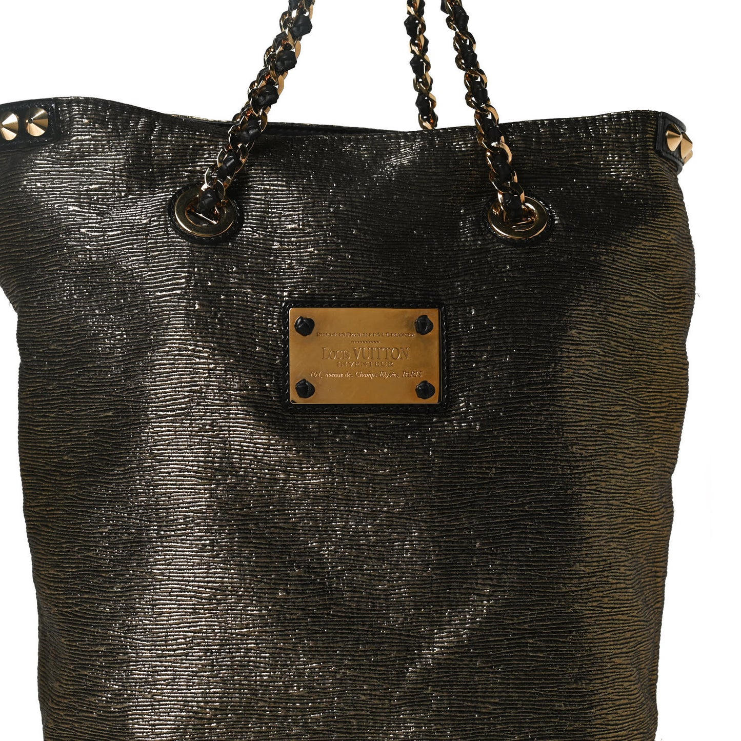 Metallic Jacquard Double Jeu Tote Gold