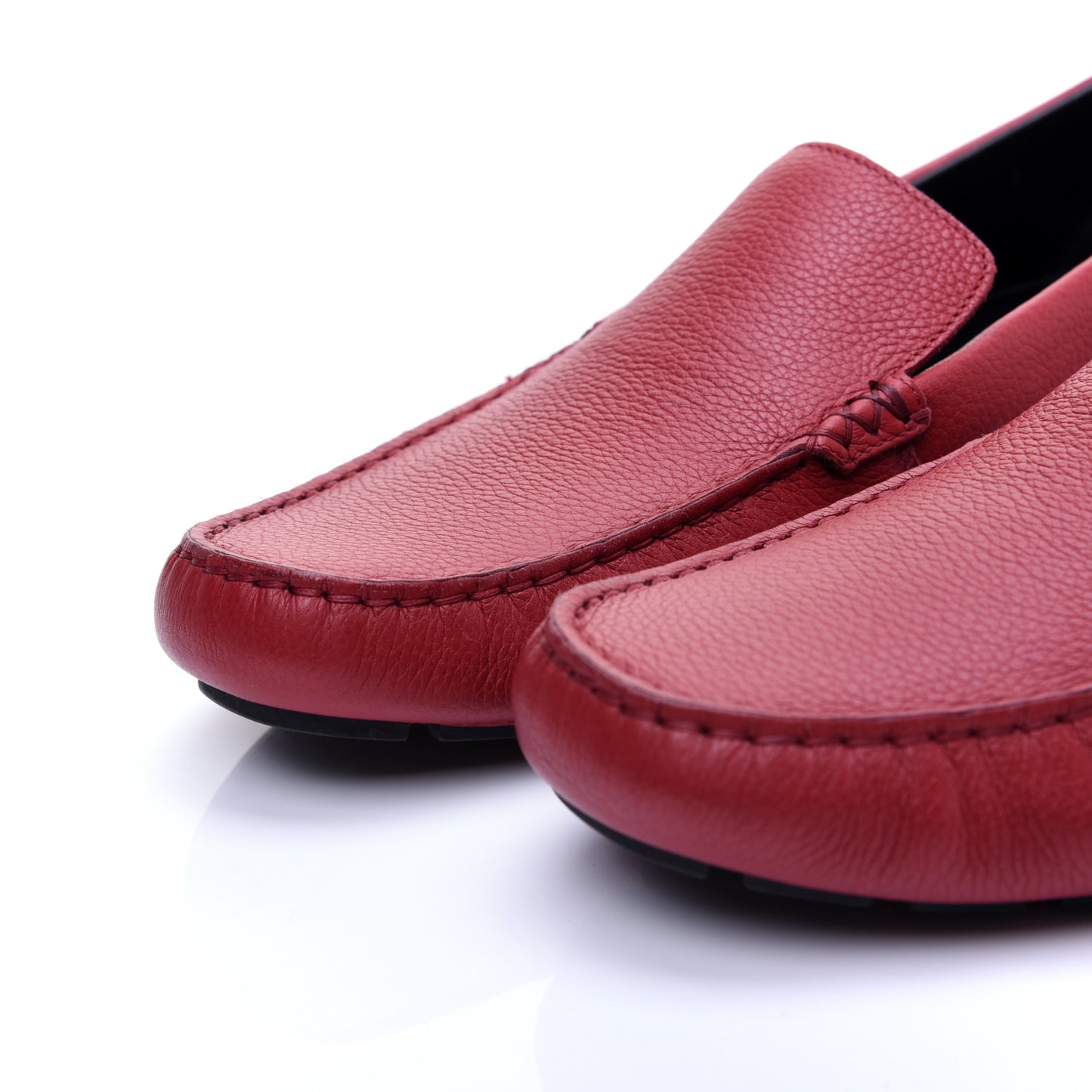 Calfskin Web Mens Driver Loafers 9 Red