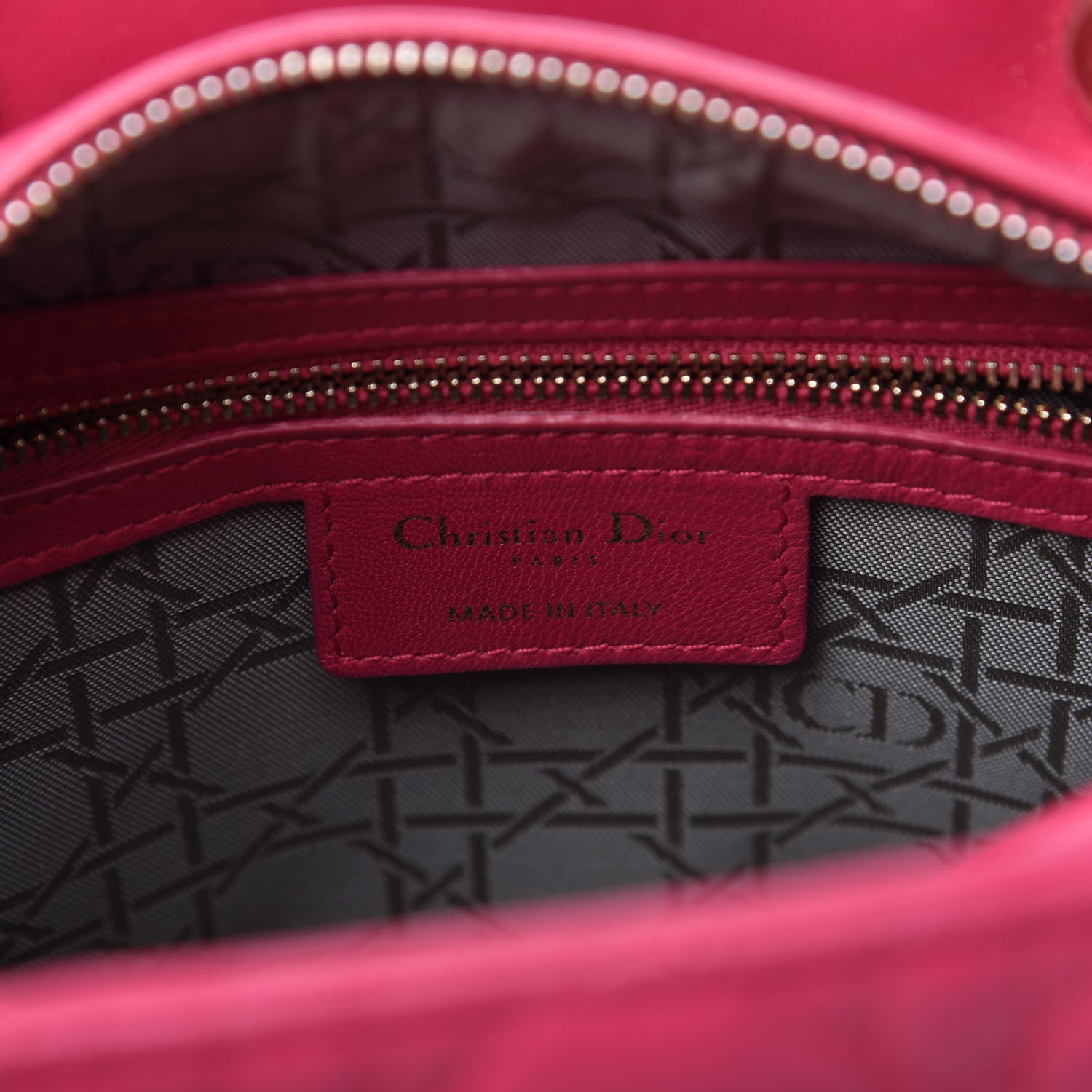 Christian Dior Lambskin Cannage Medium Lady Dior Fuchsia 8 of 10