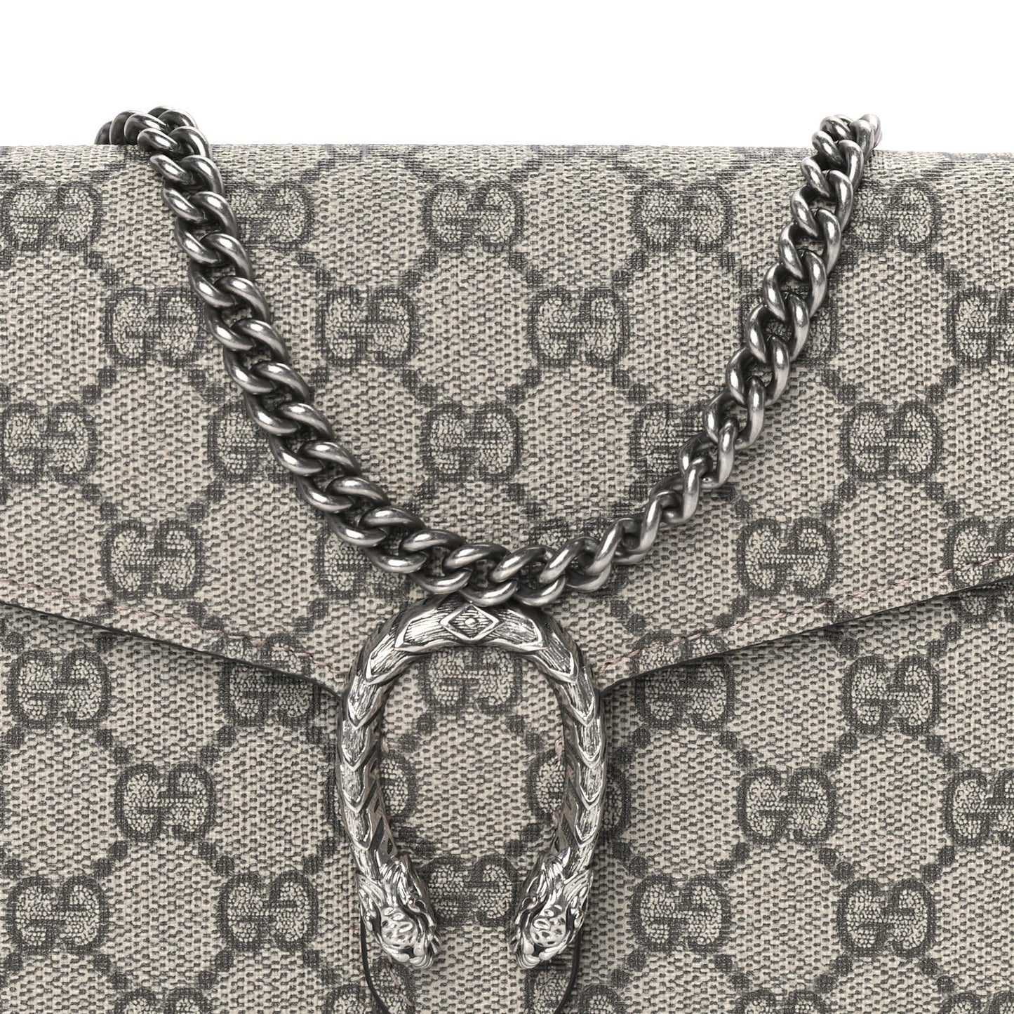 GG Supreme Monogram Mini Dionysus Chain Wallet Beige Taupe