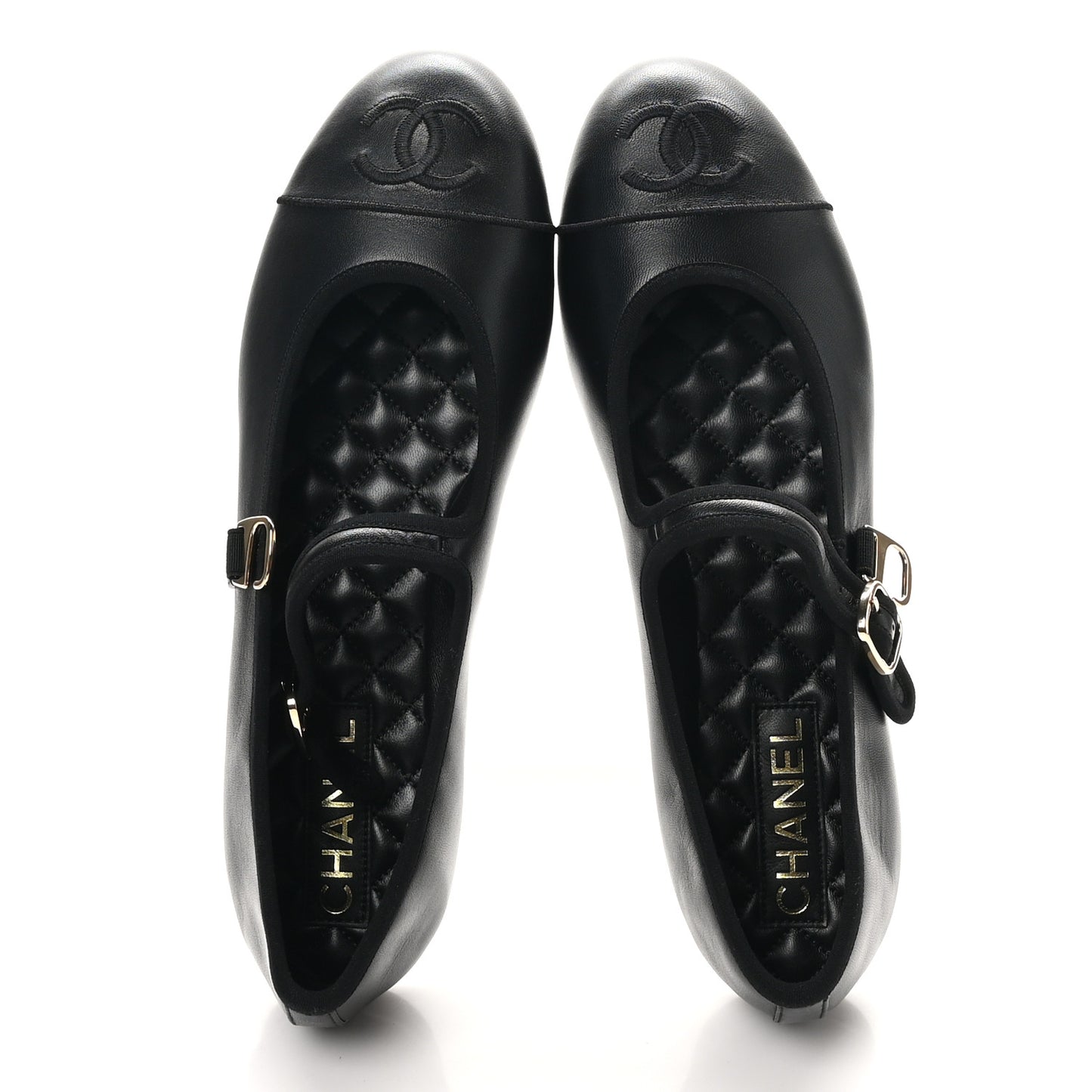 Lambskin Mary Jane Flats 42 Black