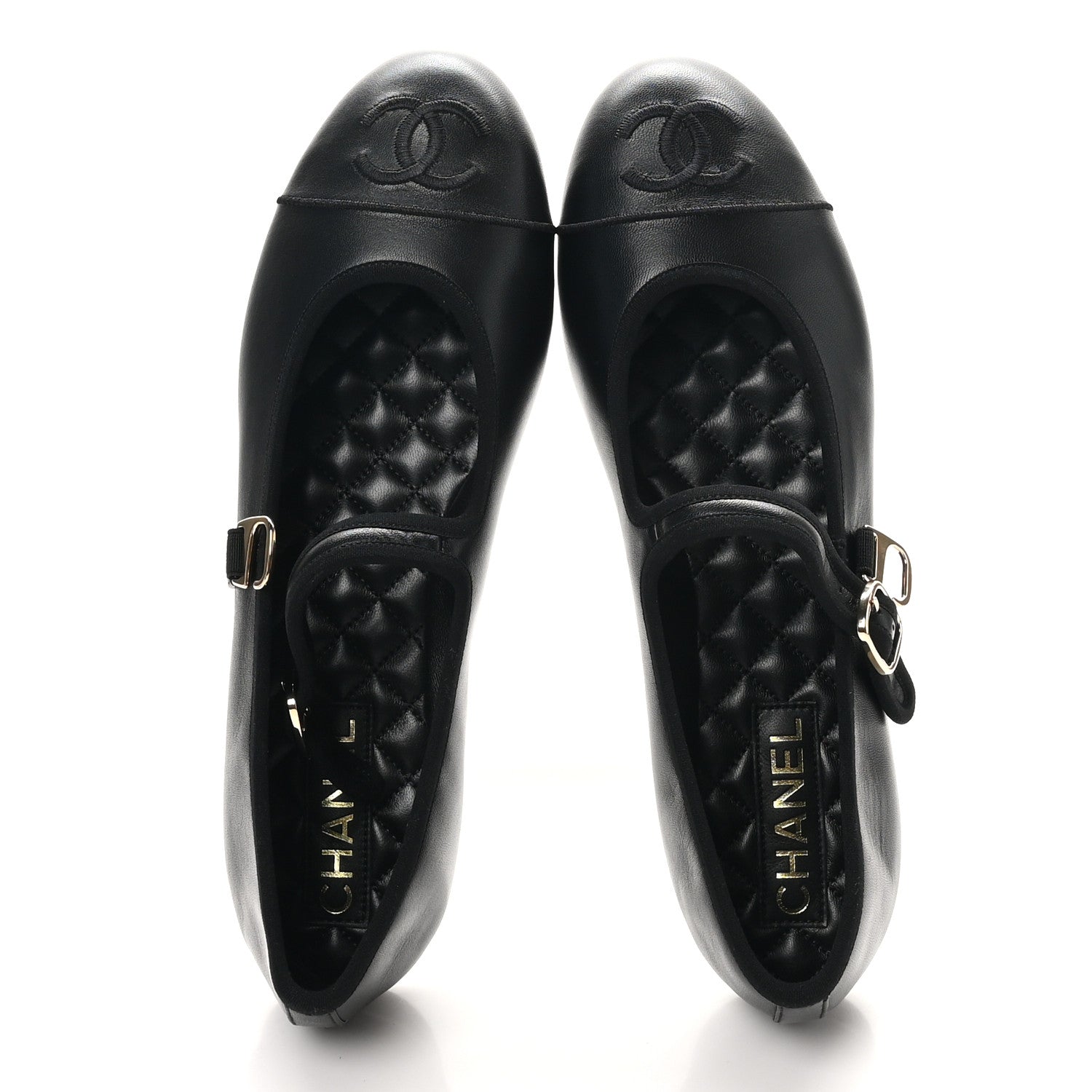 Chanel Lambskin Mary Jane Flats 42 Black 2 of 9