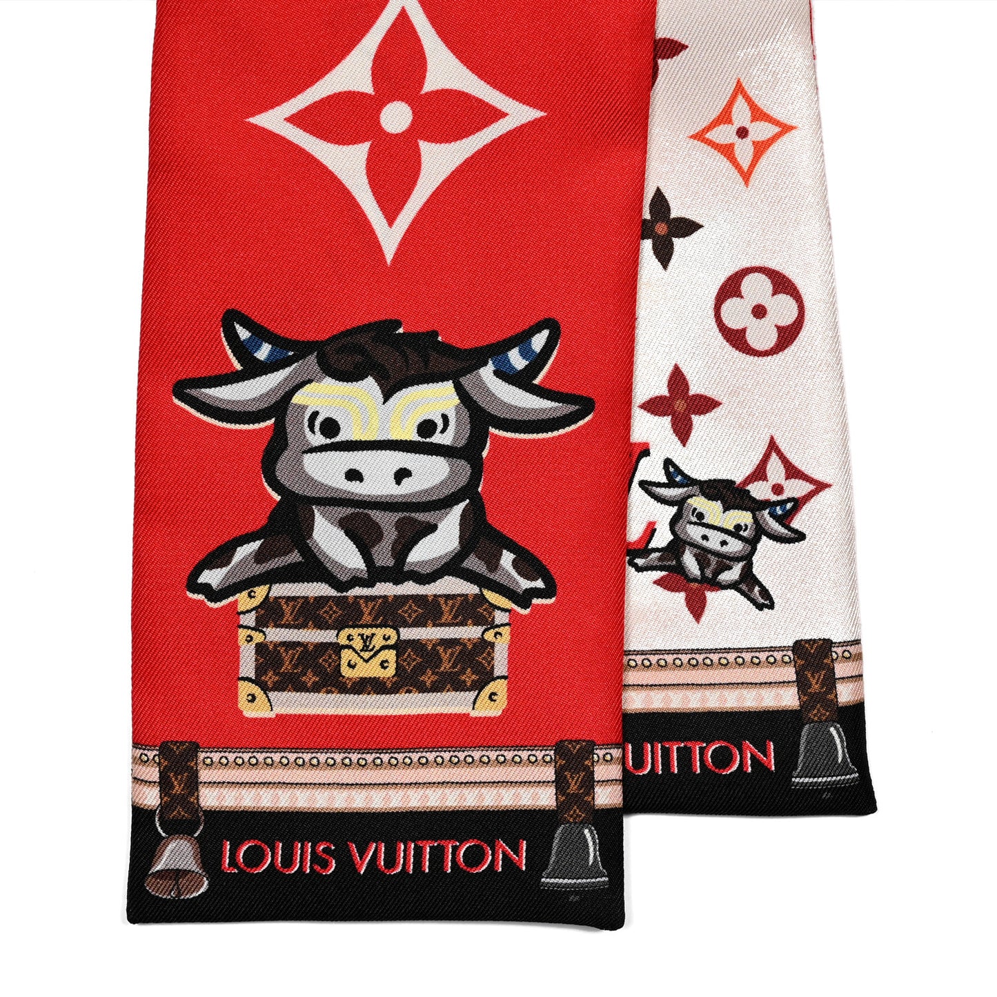 Silk Monogram Rodeo Bandeau Red