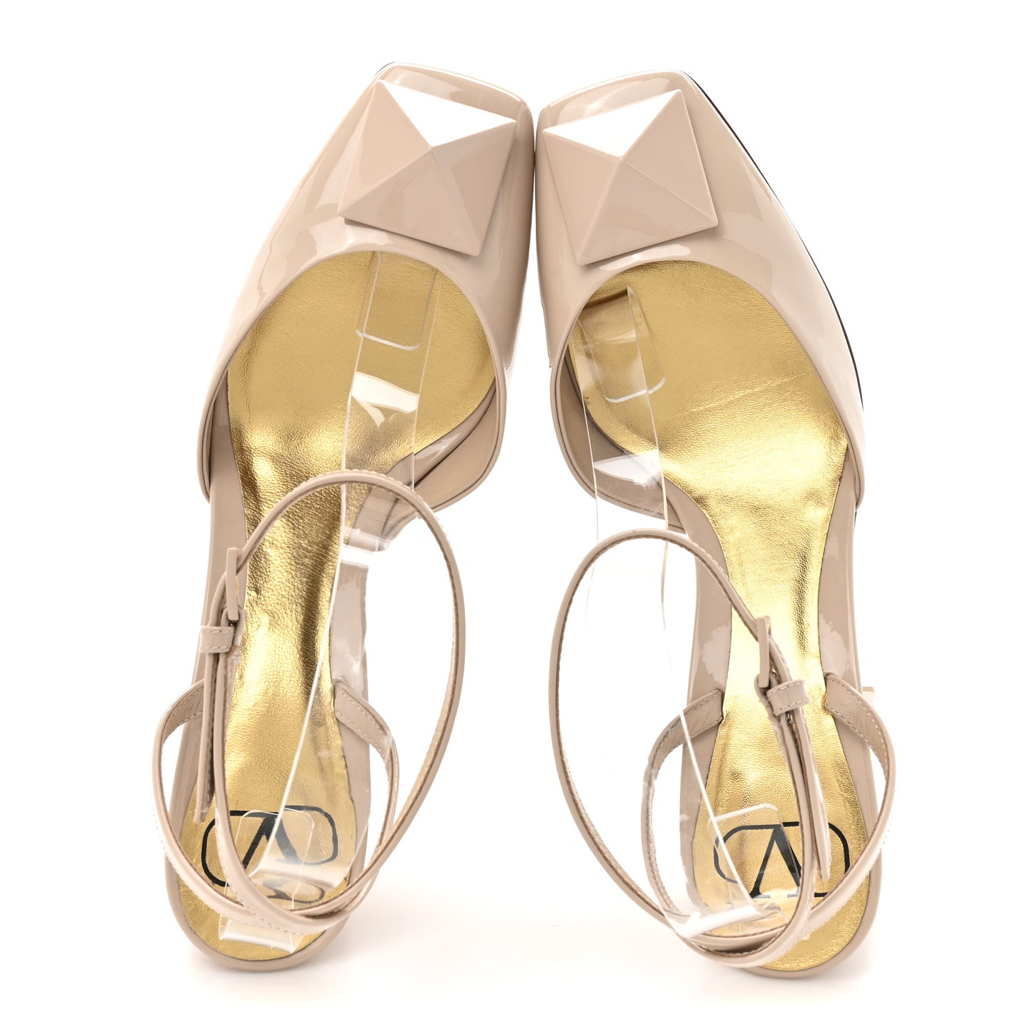 Patent One Stud Ankle Strap 90mm Sandals 38.5 Poudre