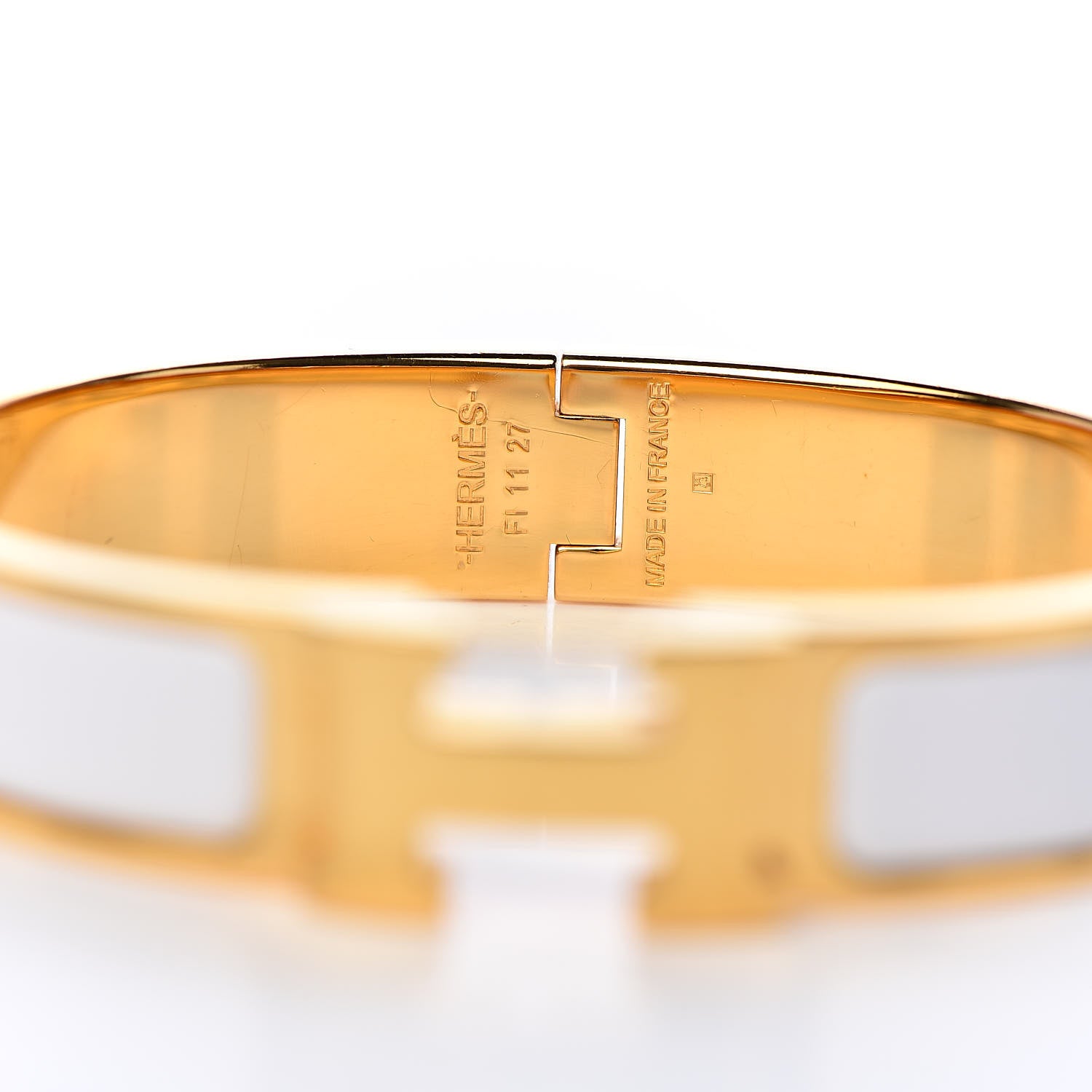 Hermes Enamel Narrow Clic Clac H Bracelet PM White 4 of 5