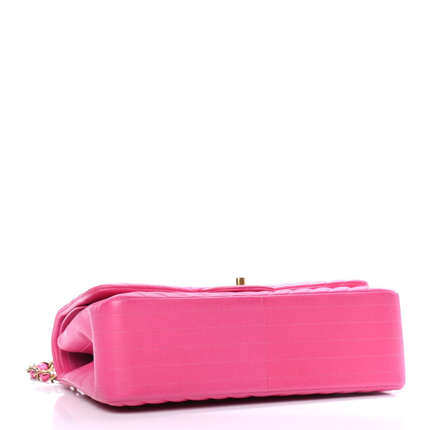 Lambskin Chevron Quilted Jumbo Double Flap Pink