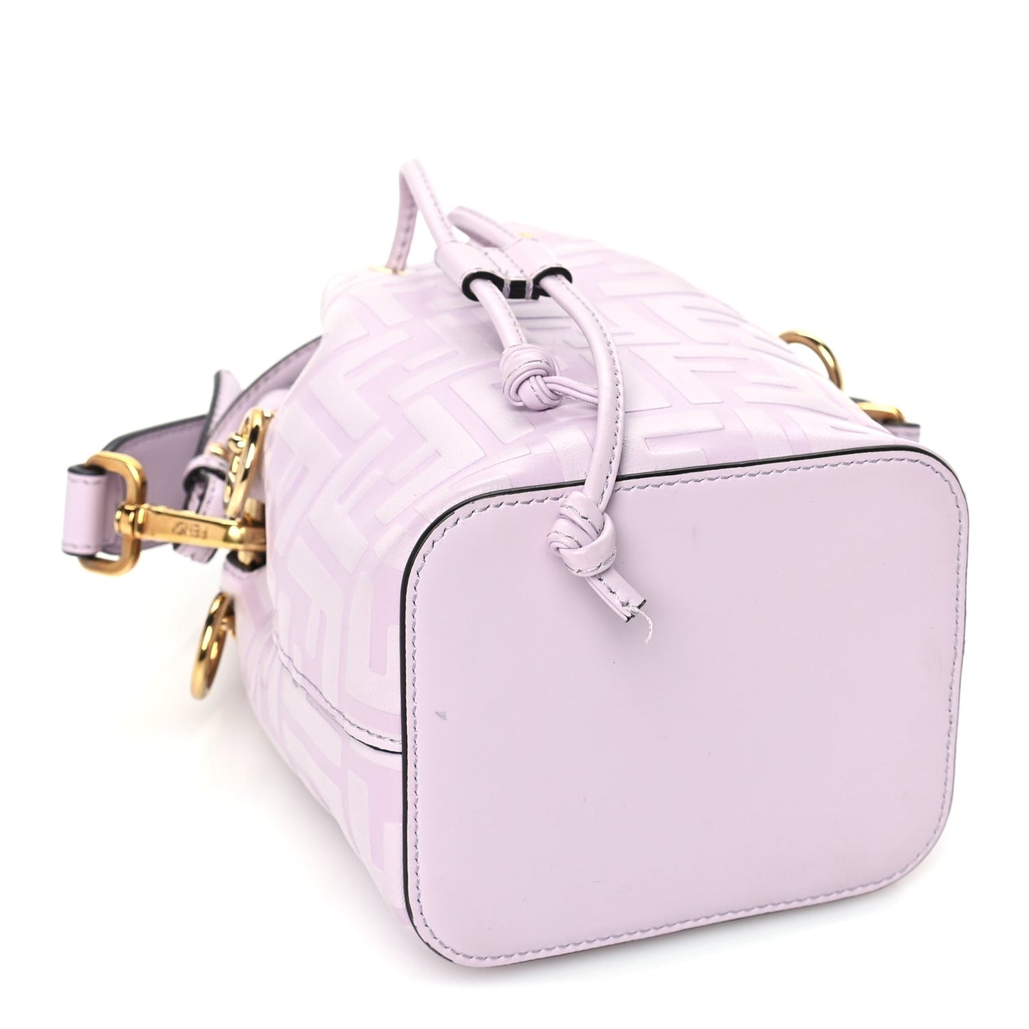 Vitello Termosport F is  FF 1974 Embossed Mini Mon Tresor Bucket Bag  Anemone