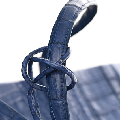 Nancy Gonzalez Crocodile Leaf Tote Electric Blue 16 of 16