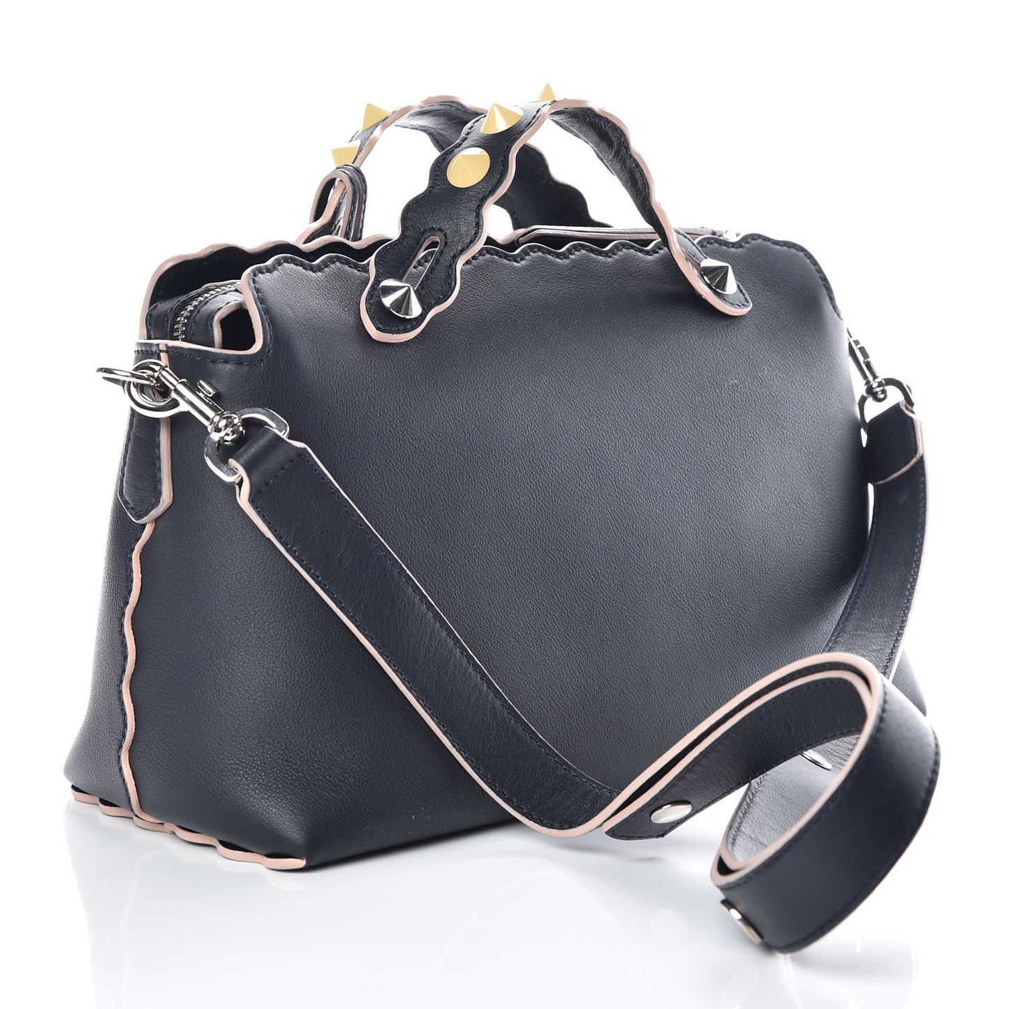 Vitello Dolce Scalloped Studded Medium By The Way Boston Bag Blu Notte