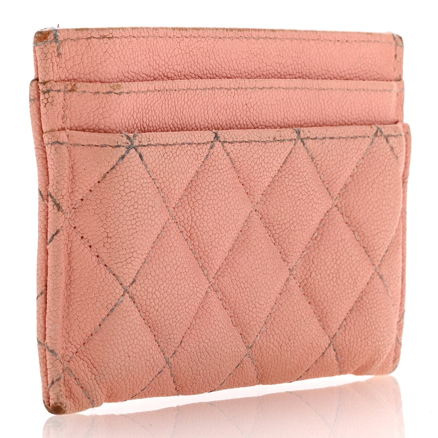 Caviar Quilted Boy Card Holder Light Pink