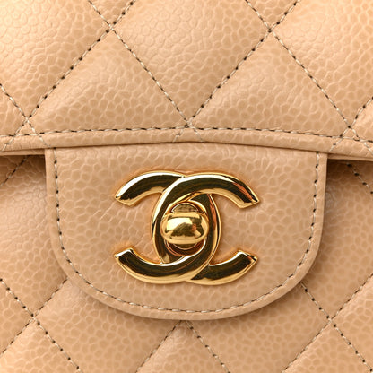 Chanel Caviar Quilted Medium Double Flap Beige 11 of 11