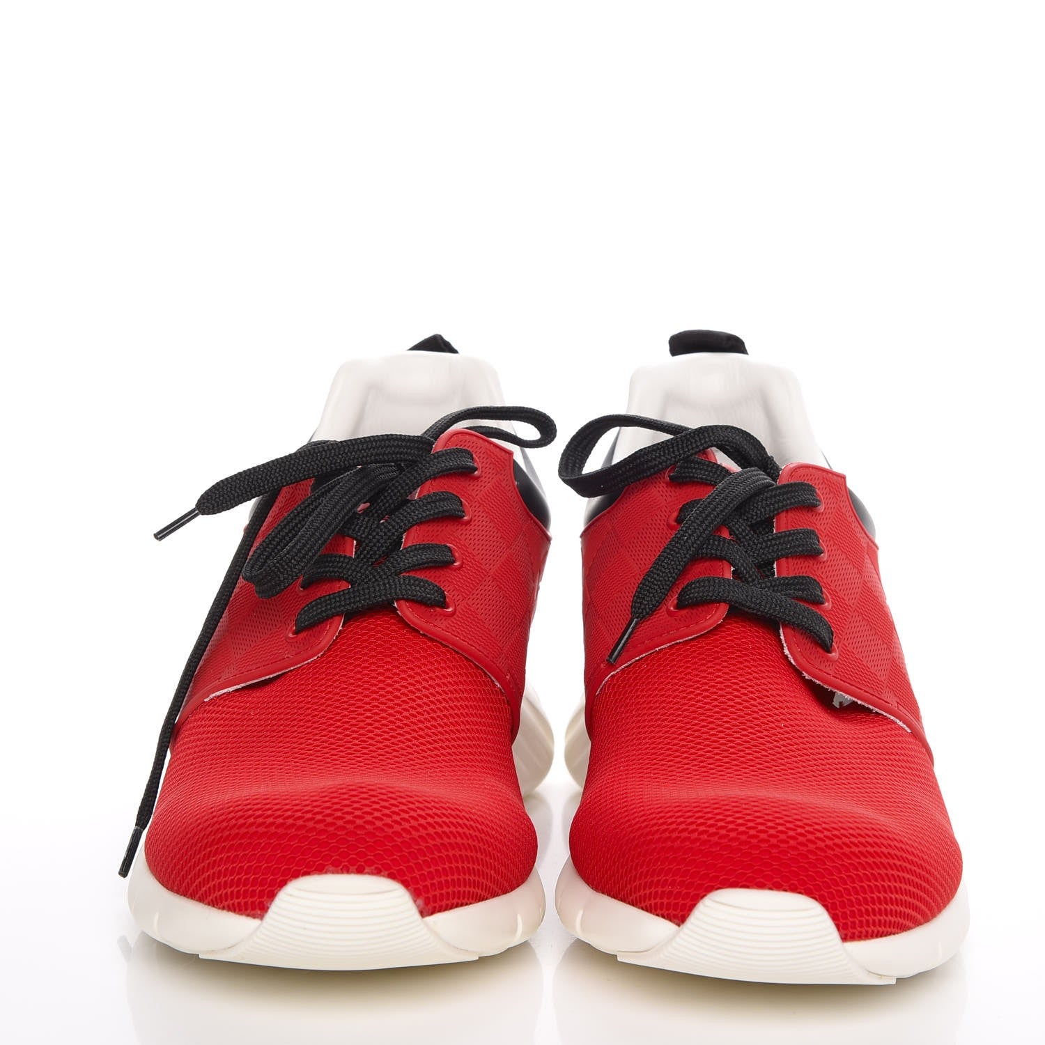 Louis Vuitton Rubber Mesh Suede Damier Fastlane Low Sneakers 7 Rouge 2 of 10