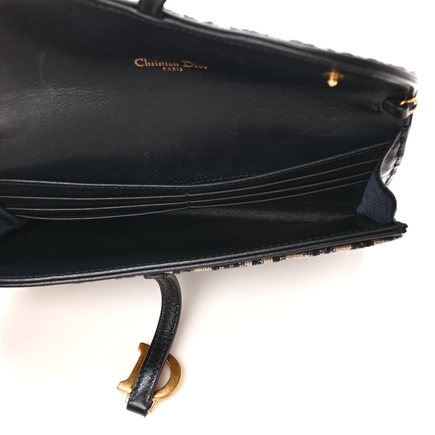 Oblique Saddle Chain Long Wallet Blue