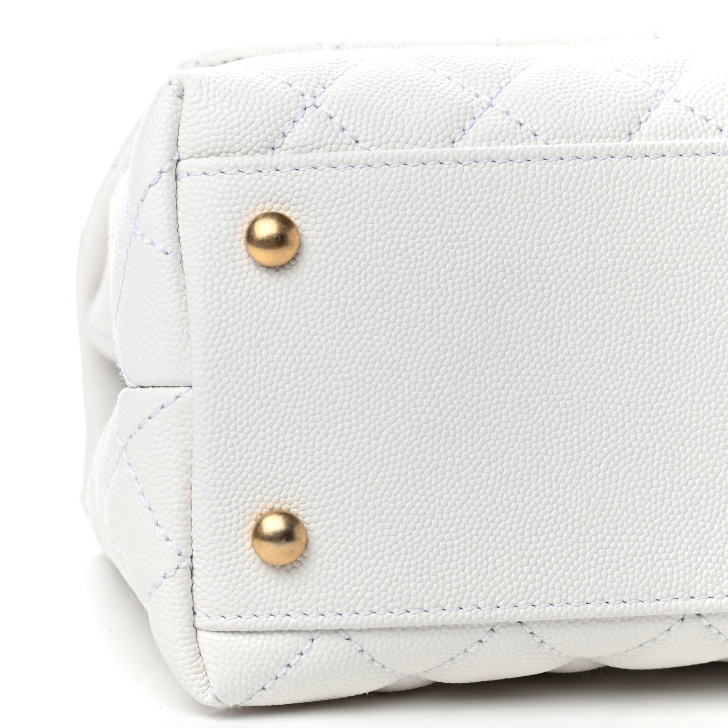 Chanel Caviar Lizard Quilted Small Coco Handle Flap White Beige 5 of 8