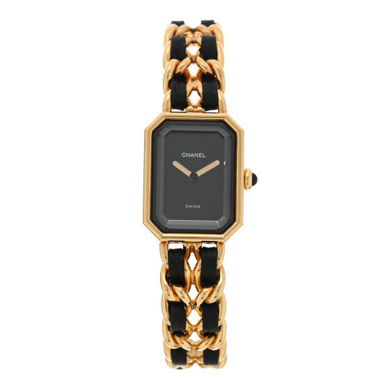 Chanel Stainless Steel Lambskin 20mm Chain Premiere Quartz Watch Gold L 1 of 1