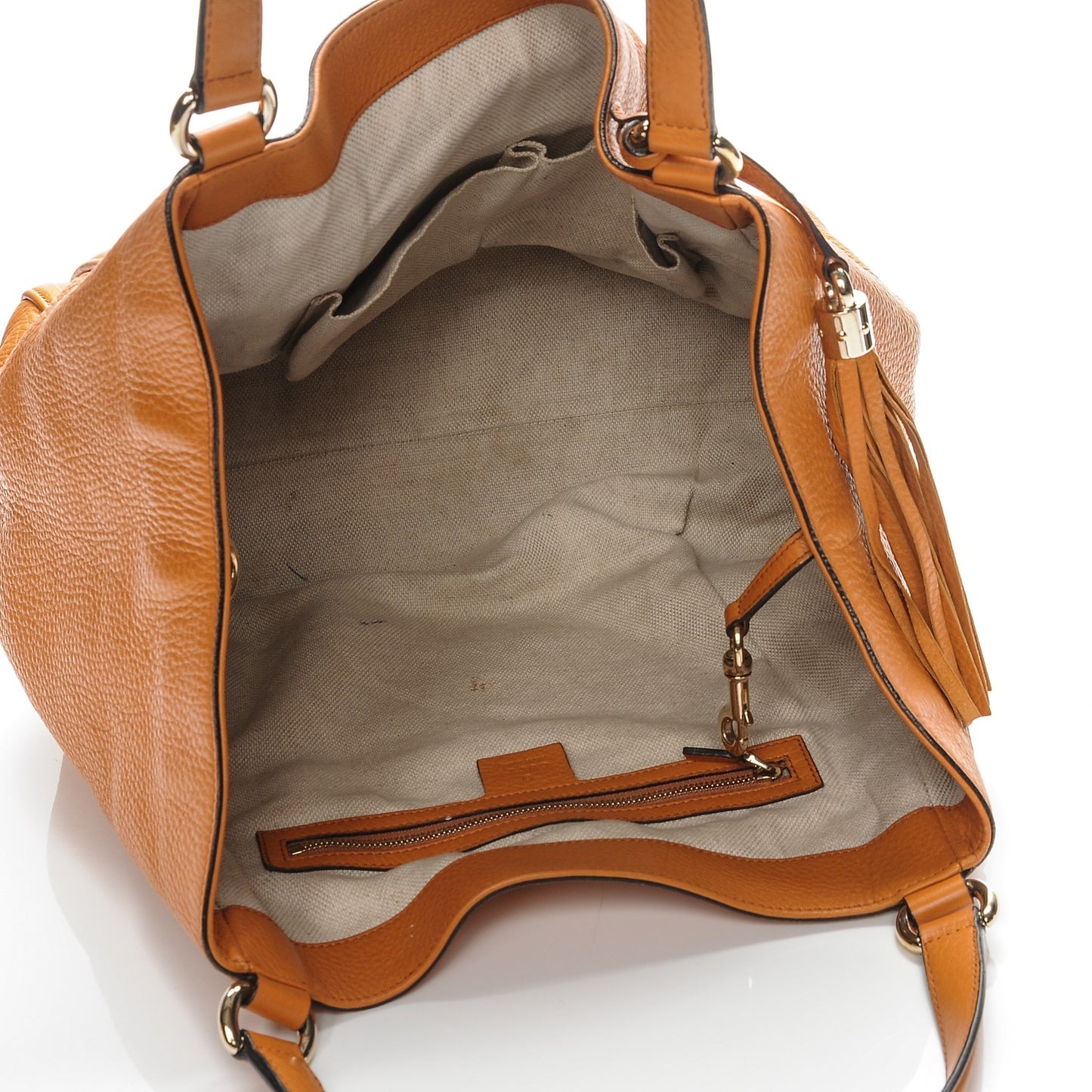 Pebbled Calfskin Medium Soho Shoulder Bag Curcuma