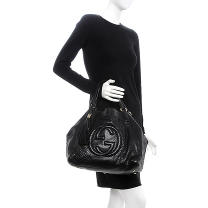 Gucci Python Medium Soho Shoulder Bag Black 2 of 7