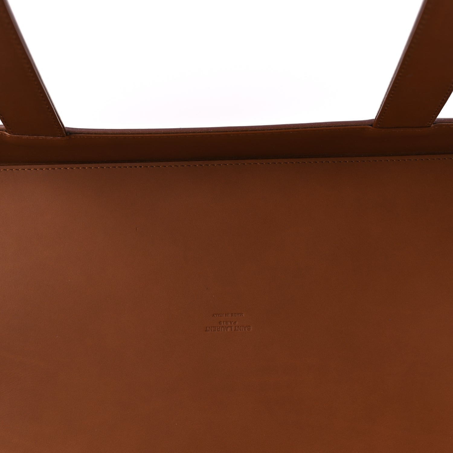 Saint Laurent Calfskin Vinyl Cabas Tote Brown 6 of 7