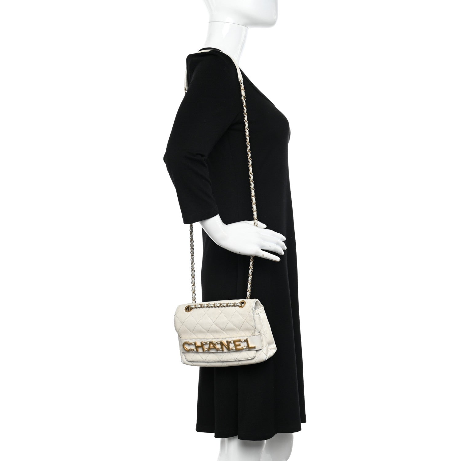 Chanel Calfskin Quilted Small Enchained Flap White 2 of 17