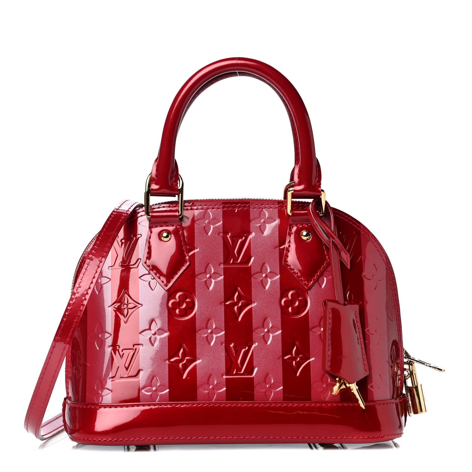 Louis Vuitton Vernis Rayures Alma BB Pomme D'Amour 1 of 11