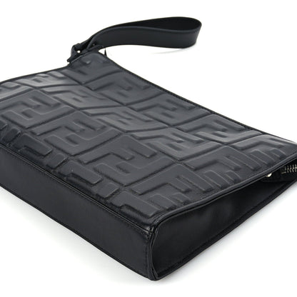 Fendi Vitello Grace FF 1974 Embossed Flat Pouch  Black 9 of 9
