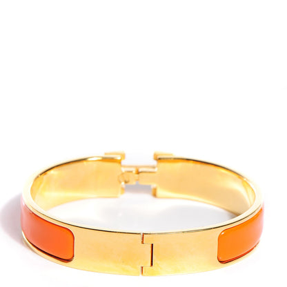 Hermes Enamel Narrow Clic Clac H Bracelet Orange 3 of 6