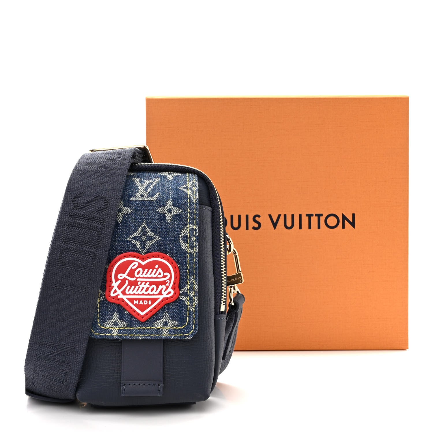 Louis Vuitton X NIGO Denim Monogram Flat Double Phone Pouch 3 of 10