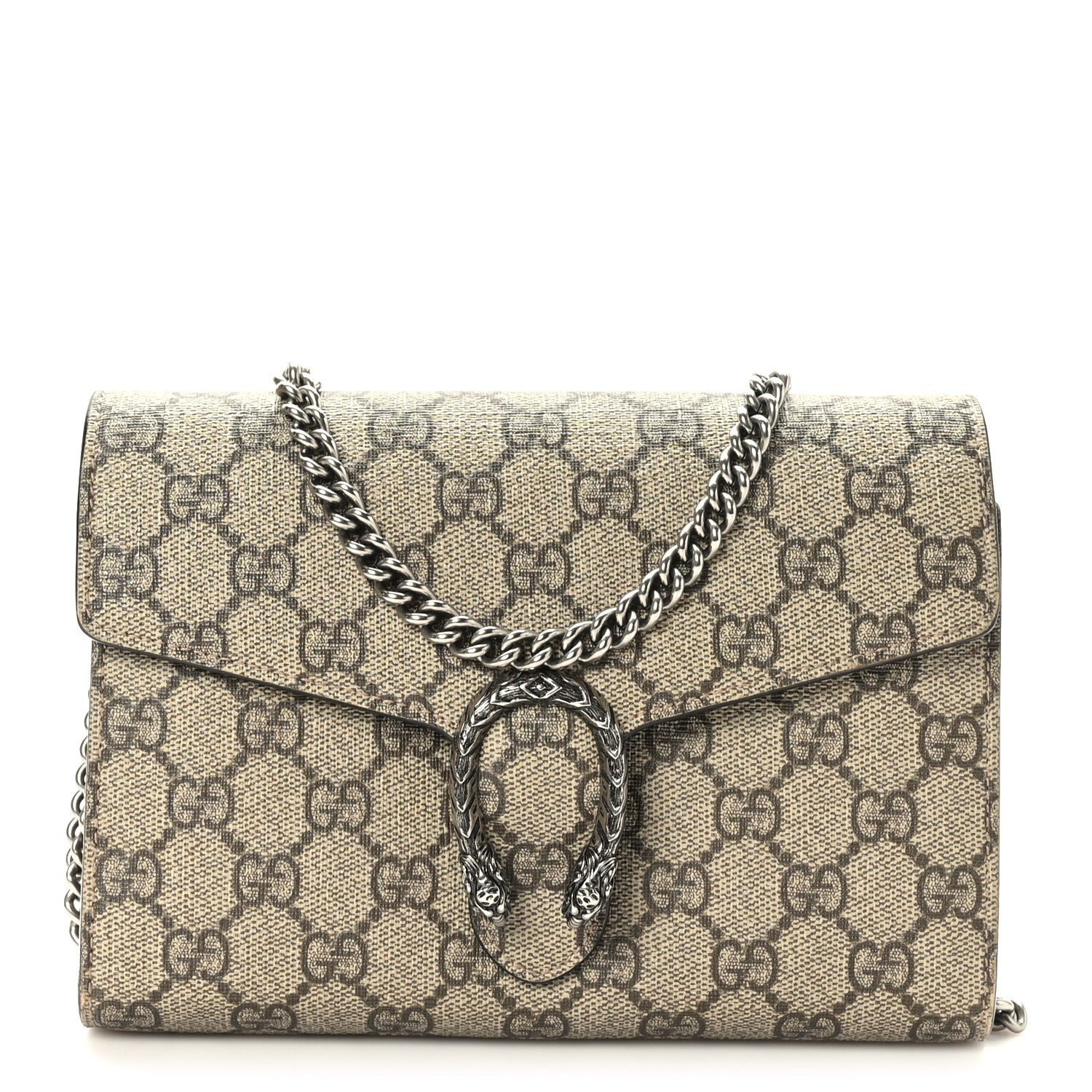Gucci GG Supreme Monogram Mini Dionysus Chain Wallet Beige Taupe 1 of 10