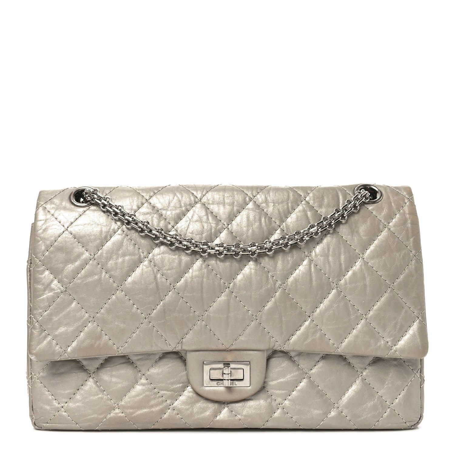 Chanel Metallic Aged Calfskin Quilted 2.55 Reissue 226 Flap Grey 1 of 10