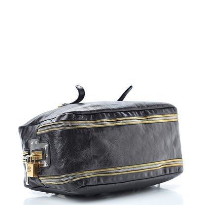 Prada Glace Calfskin Zippers Plaque Boston Black 4 of 12